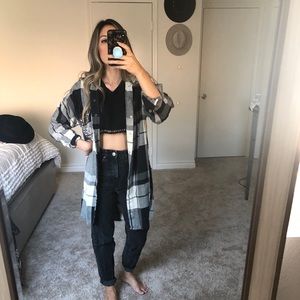 Zara long flannel hoodie